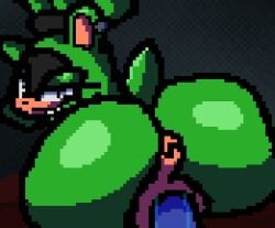 afrosoricid animated anthro anus big_butt bodily_fluids bottomless bouncing_butt butt clothed clothing digital_media_(artwork) dildo dildo_insertion female fur genital_fluids genitals green_body green_fur green_hair hair idw_publishing looking_at_viewer looking_back mammal neyusleep penetration pixel_(artwork) pixel_animation plump_labia rear_view riding_toy sega sex_toy sex_toy_insertion shortstack smug solo sonic_the_hedgehog_(comics) sonic_the_hedgehog_(idw) sonic_the_hedgehog_(series) surge_the_tenrec tenrec tongue tongue_out vaginal vaginal_fluids vaginal_penetration vulva