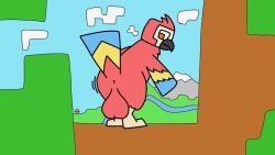 anus avian balls beak big_balls bird butt femboy feral gay gay_anal genitals homosexual homosexual_male huge_balls landscape_background looking_back_at_self male male_focus male_only male_penetrated microsoft minecraft mojang parrot parrot_(minecraft) presenting presenting_balls presenting_hindquarters raised_tail red_body small_anus solo tail wings xbox_game_studios zamzamcan