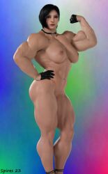 r-spires female solo nude muscular muscular_female flexing asian asian_female ada_wong resident_evil_2 capcom black_hair 1girls 3d