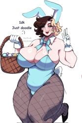 darpunk oc original original_character original_artwork solo female female_only female_focus tagme bunny bunny_ears bunnysuit bunny_girl bunny_tail playboy_bunny fishnets easter easter_egg gloves cleavage breasts breasts_bigger_than_head big_breasts large_breasts huge_breasts boobs big_boobs boobs_bigger_than_head large_boobs huge_boobs