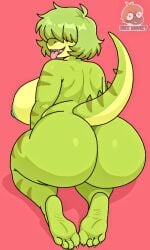 1girl anika_(hex_monky) barefoot baryonyx big_ass big_breasts big_feet chubby chubby_female clawed_feet curvy curvy_figure dinosaur dinosaur_girl feet hex_monky huge_ass huge_breasts lizard lizard_girl nipples prehistoric_species