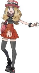 serena_(pokemon) futanari flaccid foreskin uncircumcised uncut xray_view xray official_artwork_edit