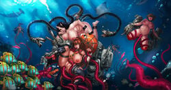 5girls anal_insertion battleship_hime black_hair breasts brown_hair character_request ecoas female fish gloves headgear horns kantai_collection large_breasts long_hair multiple_girls mutsu_(kantai_collection) nipples nude octopus oral_insertion ponytail pregnant pussy short_hair tentacle tentacle_sex thighhighs tied_hair torn_clothes underwater yamato_(kantai_collection)