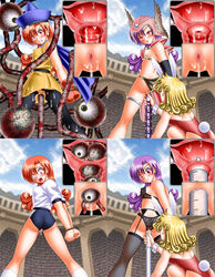 alena_(dq4) bikini_armor bondage bra clothing den_en dragon_quest dragon_quest_iii dragon_quest_iv erect_nipples erect_nipples_under_clothes gym_uniform jester_(dq3) keroyon monster panties small_breasts soldier_(dq3) stockings tentacle torn_clothes x-ray