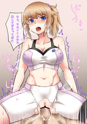 blue_eyes blush brown_hair clothing cum cum_in_pussy cum_inside female gundam gundam_build_fighters gundam_build_fighters_try hoshino_fumina nipples open_mouth penetration penis ponytail pussy saliva sex spread_legs sweat tied_hair torn_clothes vaginal_penetration