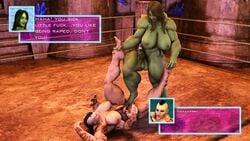 3d 4_arms balls barefoot big_breasts breasts cock_and_ball_torture crossover dickgirl futa_on_futa futa_only futanari green_skin huge_breasts intersex marvel mortal_kombat muscle muscular_futanari nude she-hulk sheeva squarepeg3d testicles wicked_works