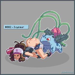 1girls anal ass ass_up baseball_cap boots bottomless brown_hair clenched_teeth closed_eyes dimples_of_venus double_penetration duo fangs female grey_background hat hilda_(pokemon) human ivysaur laced_boots long_hair male nintendo pants_down penetration pixel_art pokémon_(species) pokemon pokemon_(game) pokemon_(species) pokemon_bw pokemon_rgby pokephilia ponytail rape red_eyes restrained sex shorts shorts_down sismicious spanking straight tears tentacle tentacle_sex tied_hair top-down_bottom-up vaginal_penetration vine_insertion vine_whip vines whip_marks