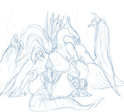 anthro avian balls beak bird claws cum custapple dota_2 dragon duo erection feathered_wings feathers female feral greyscale humanoid_penis icarus_the_phoenix looking_at_viewer male monochrome open_mouth orgasm pencil_(artwork) penis phoenix phoenix_(dota) pussy sex simple_background straight talons traditional_media_(artwork) video_games white_background wings winter_wyvern wyvern