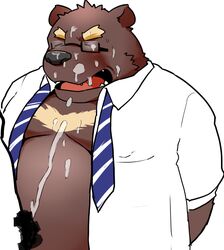 12beat13 anthro bear colored cum male mammal orgasm simple_background solo white_background yaoi