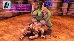 3d 4_arms anal balls barefoot big_breasts breasts crossover dickgirl fucked_silly futa_on_futa futa_only futanari green_skin huge_breasts intersex marvel mortal_kombat muscle muscular_futanari nude she-hulk sheeva squarepeg3d testicles wicked_works