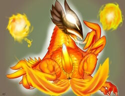 animal_genitalia anus ass avian beak bird cum dota_2 erection feathers feral fireball headgear helmet icarus_the_phoenix male male_only open_mouth penis phoenix phoenix_(dota) seyrmo simple_background solo source_request talons video_games wings