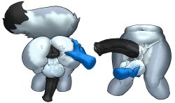 animal_genitalia animal_penis anthro anus ass backsack balls balls_grab ballsack big_butt butt_grab equine_genitalia equine_penis femboy genitals hand_on_butt hi_res male nude penis perineum presenting solo spread_anus spreading tail thick_thighs wide_hips zyiichy