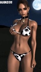 1girls 3d african african_female ai ai_art ai_generated animated artist_logo artist_name bell belly_button bluesky_link breasts brown_eyebrows brown_eyes brown_hair brown_lips capcom collar cow_bell cow_print cow_print_bikini cow_print_bra cow_print_panties dark_skin dark_skinned_female earrings female female_focus female_only field full_moon fullmoon hands_on_breasts long_nails medium_breasts moon navel night ponytail quinzo11 resident_evil resident_evil_5 self_upload sheva_alomar standing standing_female