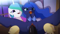 2015 animated blue_hair clitoris dickgirl duo equine fantasyblade female friendship_is_magic furry furry_only futa_on_female futanari hair horn incest inside intersex intersex/female long_hair mammal multicolored_hair my_little_pony open_mouth penetration penis princess_celestia_(mlp) princess_luna_(mlp) purple_eyes pussy royal_sisters_(mlp) sex sibling sisters spread_legs spreading unicorn vaginal_penetration