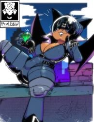 1girls 2d absolute_catwoman absolute_catwoman_(cosplay) absolute_dc artist_request batman_(series) big_breasts black_lips breasts catwoman_(cosplay) clothed clothed_female color cosplay dc dc_comics female female_only helmet horny_female non-nude rouge_the_bat seduction_techniques solo sonic_(series) sonic_the_hedgehog_(series) tagme_(artist) thick_thighs