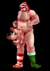 13_cards 13_карт 1boy bara big_pecs buff buff_male christmas_hat christmas_outfit hairy hairy_male huge_cock male_only meatspin pecs solo solo_focus solo_male данте_(13_карт)