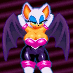 big_breasts breasts female jelly_blox latex pixel_art rouge_the_bat seduction_techniques seductive_pose sonic_(series)