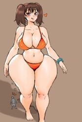 1girls 2025 anon big_ass big_breasts bikini breasts brown_hair colored_sketch diane_(nanatsu_no_taizai) female giant giantess hi_res high_resolution highres huge_breasts jay-marvel large_ass large_breasts light-skinned_female light_skin nanatsu_no_taizai purple_eyes sketch tall taller_female thick_thighs wide_hips