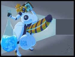 anthro ashark00 ass big blu_(bludoe) blu_(the_goo_deer) bre-3 breasts cock_vore condom cum_digestion deer duo fatal_vore female futanari gynoid herm humanoid hyper hyper_balls hyper_breasts hyper_condom hyper_penis internal intersex intersex/male machine male mammal penetration penis robot robot_girl synthetic vore
