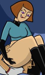 1boy black_hair bodysuit boots breasts brown_hair danny_fenton danny_phantom facesitting female gloves human incest madeline_fenton male mother ms._pig purple_eyes son straight thighs