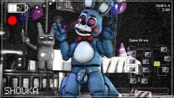 3d_(artwork) 4_fingers absurd_res amusement_ride balloon balls banner battery black_eyebrows blue_body bodily_fluids bow_tie buckteeth camera_hud camera_overlay camera_view carousel clothing container cum cum_drip cup digital_media_(artwork) dripping eyebrows eyelashes femboy fingers five_nights_at_freddy's five_nights_at_freddy's_2 floor food furniture genital_fluids genitals gift green_eyes hat head_tilt headgear headwear hi_res inflatable inside kneeling looking_at_viewer male map metallic_body on_model one_eye_closed party_hat peace_symbol penis pizza precum precum_drip red_bow_tie rosy_cheeks scottgames segmented_body segmented_penis shoukaart solo source_filmmaker_(artwork) static table tablecloth teeth text tile tile_floor toy_bonnie_(fnaf) user_interface watermark wink winking_at_viewer withered_bonnie