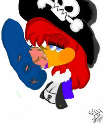 2014 anthro anthro_only avian beak big_breasts bird blue_eyes breasts chokados cum fellatio female hair huge_breasts nipples non-mammal_breasts nude oral pirate_hat red_hair sex the_woody_woodpecker_show universal_studios winnie_woodpecker woodpecker