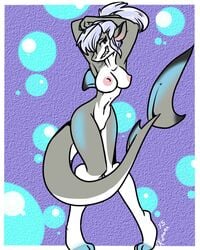 anthro biting_lip cloudtrotter female female_only fish marine pose shark solo tagme xizana