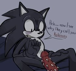 2017_x 2boys ankifun bed bedroom big_penis blush english_text erection gay genitals huge_cock kolossos large_penis male male_only on_bed outcome_memories penis penis_out penis_size_difference questionable_consent simple_background solo_focus sonic.exe sonic.exe_(series) sonic.exe_the_disaster sonic_(series) spread_legs text yaoi