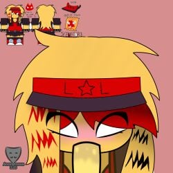 1boy 1girls anonymous_artist blowjob elliot_(forsaken) forsaken_(roblox) long_hair no_pupils oral penis reference_image roblox roblox_game robloxian scenecore scenecore_elliot sucking tagme trans_woman_(lore) yellow_hair yellow_skin zavie_(forsaken)
