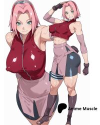sakura haruno from naruto by anime muscle