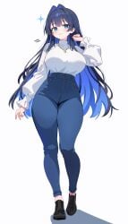 breasts casual_clothes hololive hololive_english o-rindou5100 ouro_kronii virtual_youtuber vtuber