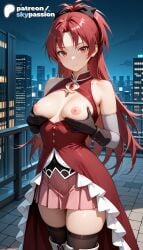 1girls 2026 ai_assisted ai_generated anime boobs breasts building bust castle city city_lights cityscape hi_res high_quality high_resolution highres long_hair mahou_shoujo_madoka_magica night night_sky nipples patreon patreon_username puella_magi_madoka_magica red_hair sakura_kyouko sky skypassion solo stable_diffusion thighhighs tits uncensored_nipples watermark
