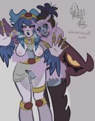 brawl_stars duo female_only harpy_melodie_(brawl_stars) janet_(brawl_stars) melodie_(brawl_stars) pussy