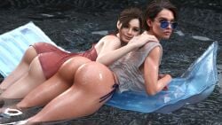 2girls 3d big_ass big_breasts big_thighs breasts bubble_ass bubble_butt capcom chest claire_redfield curvaceous curvy curvy_figure female hips hourglass_figure huge_ass huge_breasts jill_valentine large_ass large_breasts legs light-skinned_female light_skin mature mature_female otacon212 resident_evil resident_evil_2 resident_evil_3 round_ass slim_waist thick thick_hips thick_legs thick_thighs thighs voluptuous waist wide_hips wide_thighs