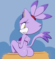 1girls ass blaze_the_cat bottomless female female_only monamania sega sonic_(series) sonic_the_hedgehog_(series)