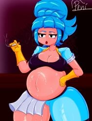 brawl_stars female janet_(brawl_stars) popstar_janet pregnant smoking