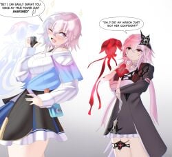 cocky evernight_(honkai:_star_rail) honkai:_star_rail imminent_inflation imminent_sex march_7th_(honkai:_star_rail) selfcest sequence yuri