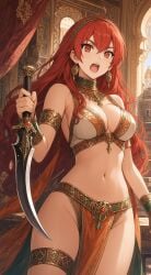 ai_generated bra desert eris_greyrat panties red_hair