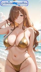 1girls 2026 ai_assisted ai_generated anime beach big_breasts bikini boobs breasts brown_hair bust busty hair_over_one_eye hi_res high_quality high_resolution highres kono_subarashii_sekai_ni_shukufuku_wo! konosuba large_breasts long_hair navel outdoors patreon patreon_username sand shore sky skypassion smile solo stable_diffusion swimsuit tits water watermark waves wiz_(konosuba) yellow_bikini