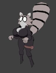 1girl 1girls 3d big_ass big_breasts big_butt diegutan furry_ears furry_female furry_only latex_clothing low-poly raccoon raccoon_girl uva_the_raccoon