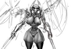 1girls alien alien_girl big_breasts breasts busty carcl3_owe child_bearing_hips clone_wars commissions_open curvy curvy_figure cyborg cyborg_girl female female_only general_grievous hips hourglass_figure huge_breasts large_breasts massive_breasts monochrome multiple_arms naked naked_female nude nude_female plump_thighs rule_63 star_wars stockings thick_thighs thighhighs thighs thunder_thighs voluptuous voluptuous_female wide_hips