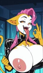 ai_generated fellatio_gesture huge_breasts long_tongue monique_pussycat naughty_face oral_invitation peepoodo