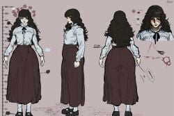 1girls artist_request ass ass_focus back_view big_ass character_sheet clothed clothed_female clothing dress fear_and_hunger fear_and_hunger:_termina female_only flat_chest long_hair marina_(fear_and_hunger) thick_thighs thighs watermark