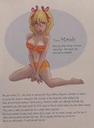 barefoot bikini blonde_hair cute dean_yeagle english_text information mandy_(dean_yeagle) twintails