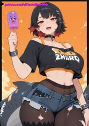 1girls acecream ai_generated big_breasts breasts ellen_joe hips huge_ass huge_breasts huge_hips large_breasts shorts