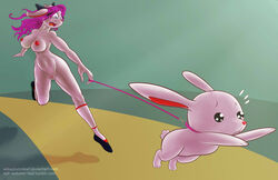 animal_humanoid anthro ass big_breasts breasts brother brother_and_sister bunbun_npc_(undertale) cinnamon_(undertale) clitoris clothing collar female feral hair humanoid knee_highs lagomorph leash legwear mammal nipples nude pink_hair pussy rabbit rabbit_humanoid running sibling sister socks undertale whisperfoot