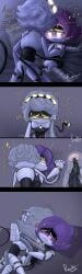 comic_page cum_inside dialogue holding_hands male/female moaning murder_drones n_(murder_drones) naked pachinsfw penis_in_pussy pinned_to_bed straight_sex tentacle_penis uzi_(murder_drones) x-ray