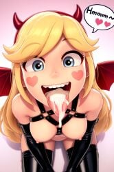 ai_generated blonde_hair cum cum_in_mouth excessive_cum pdbai seductive star_butterfly succubus tagme