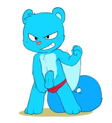 1boy balls blue_fur bottomwear clothing erection foreskin fur happy_tree_friends male male_only mammal oob partially_clothed partially_nude partially_retracted_foreskin penis rodent speedo splendid_(htf) squirrel testicles topless uncut underwear undressing