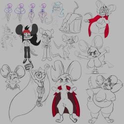 anthro armpit_hair armpit_tuft armpits bbw big_breasts breasts female female_only flat_chest flat_chested glasses huge_breasts mina_(mina_the_hollower) mina_the_hollower nipples overweight rat ratricia_(el-k) revealing_breasts rougethedaisy sketch sketch_page small_breasts wide_hips